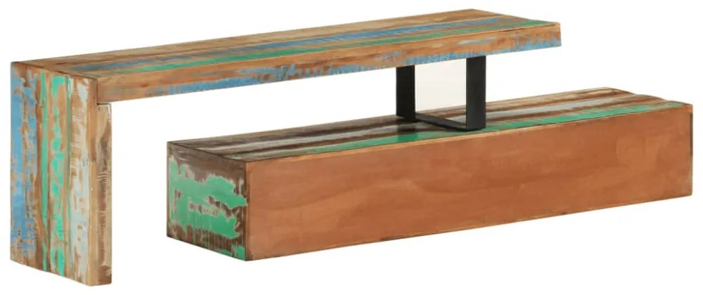 tömör újrahasznosított fa TV-állvány (118-200) x 30 x 40 cm