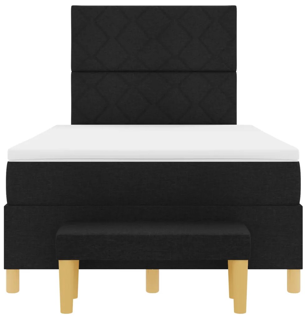 Box Spring Ágy matraccal és paddal Fekete 120x200 cm Szövet