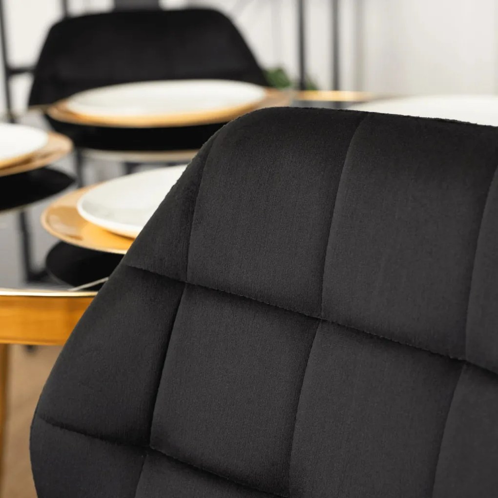 Étkezőgarnitúra 4 db. Fekete Lucky székkel. Asztal: TINGA 100 cm