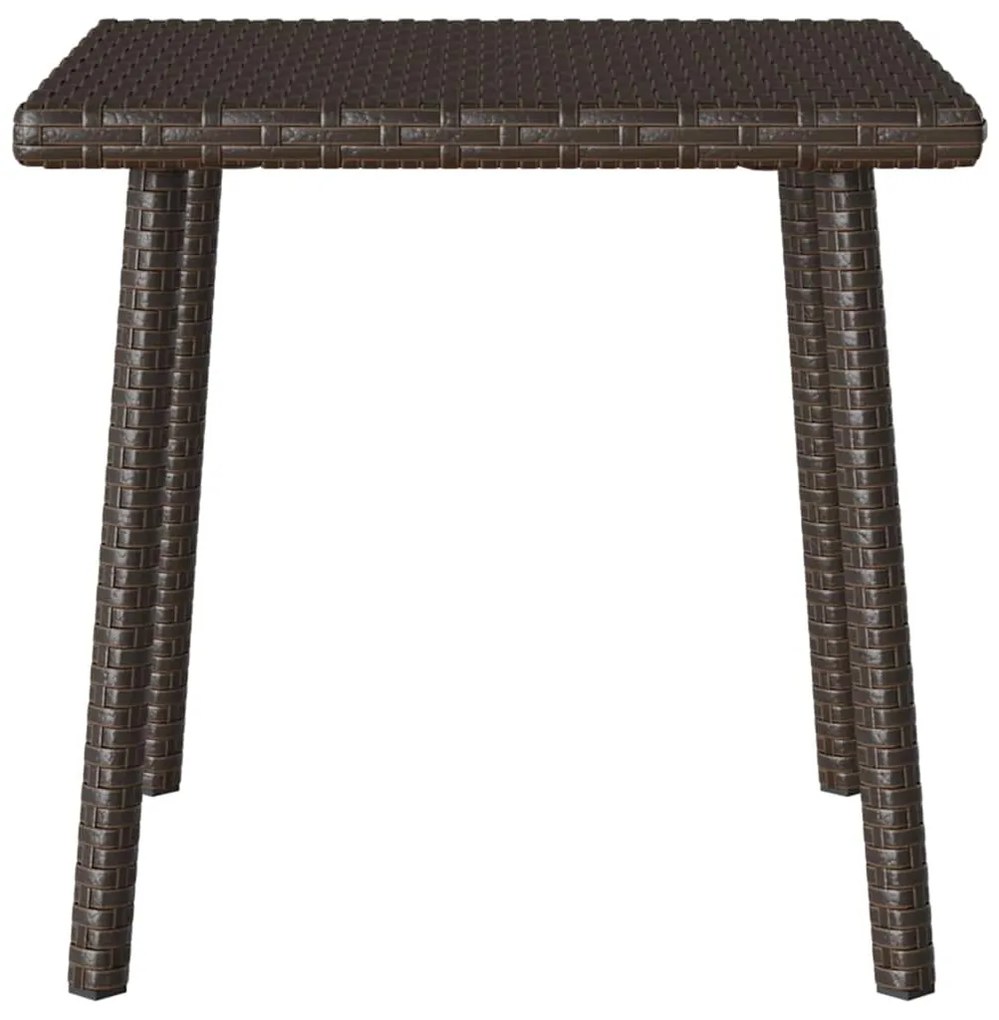 téglalap barna polyrattan kerti dohányzóasztal 40x40x37cm