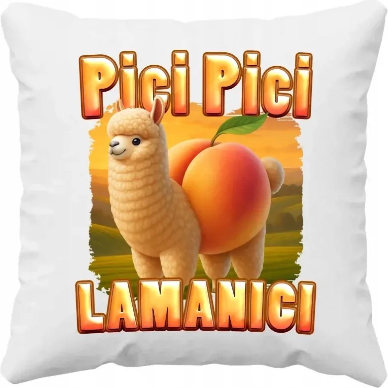 Pici ivókúra őszibarack láma Italian Brainrot Párna