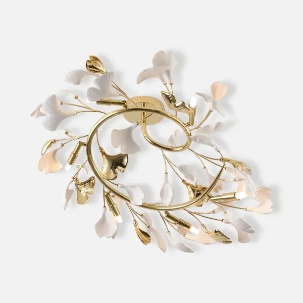 Zuma Line MX2858-6-EGN - Felületre szerelhető mennyezeti csillár LEAF 6xG9/42W/230V arany