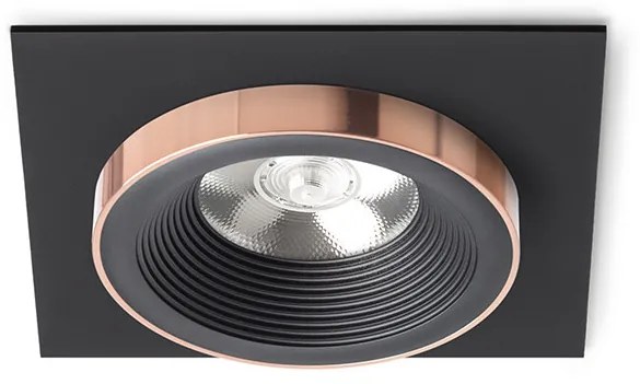 RENDL SHARM SQ I süllyesztett lámpa fekete/fekete réz 230V LED 10W 24° 3000K
