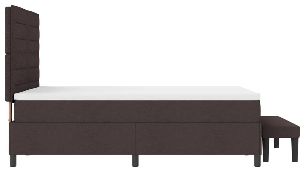 Box Spring Ágy matraccal és padlóval Sötétbarna 160x200 cm Szövet