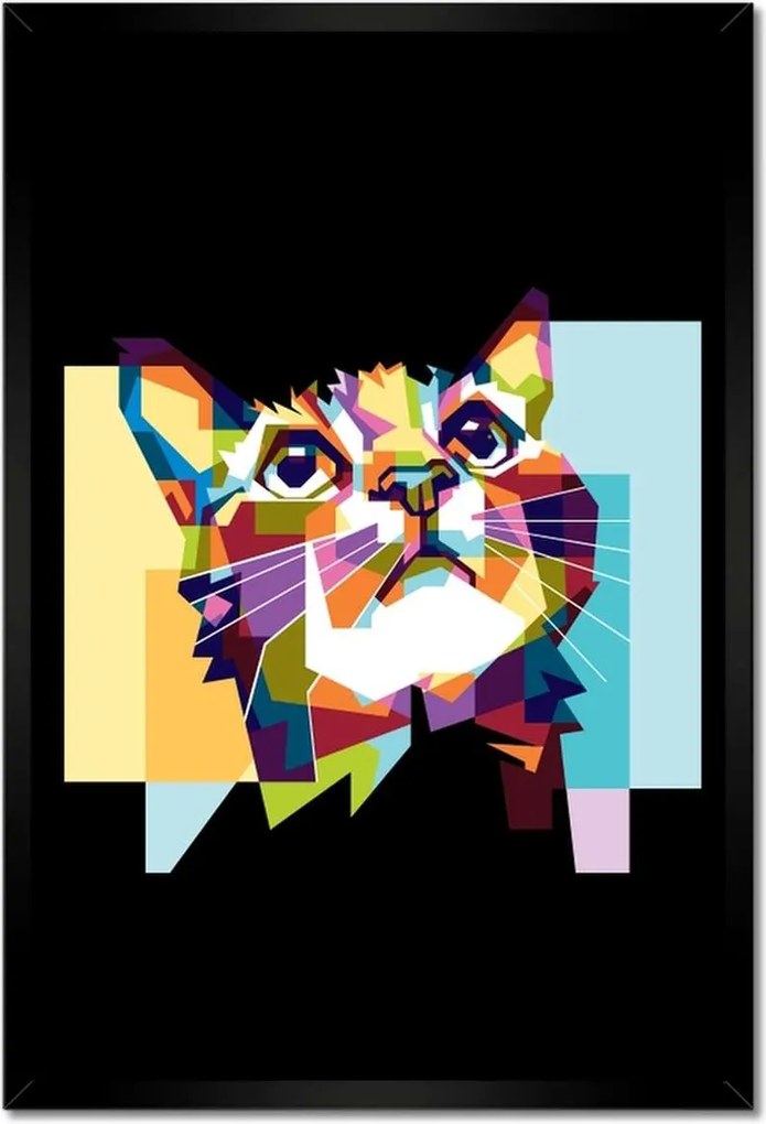 Poszterek keretben 40x60 Absztrakt macska