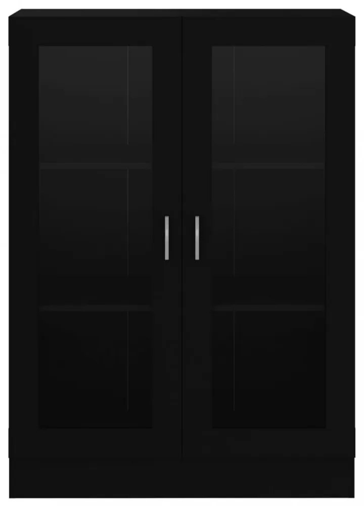 fekete szerelt fa vitrinszekrény 82,5 x 30,5 x 115 cm