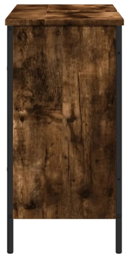 füstölt tölgy szerelt fa fürdőszobai mosdószekrény 80x30x60 cm