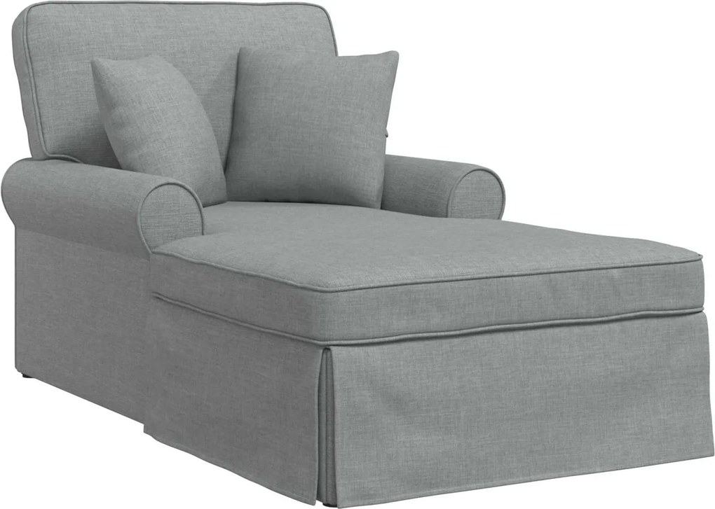 vidaXL Fotel Loungba Szoknyával párnával 3 pcs Világosszürke szövet
