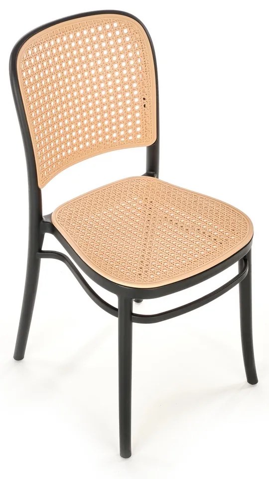Tobias étkezőszék, rattan / fekete