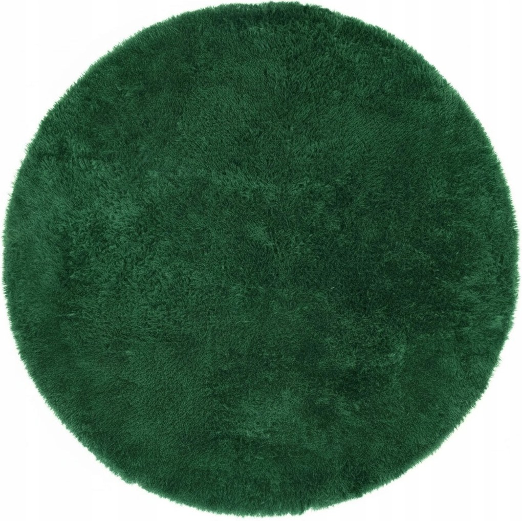 Shaggy Szőnyeg Zöld Kerek 160CM Plüss Puha Nappali Szőrös Divatos