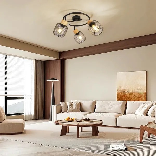 Brilagi - Spotlámpa BASKLITE 3xE27/15W/230V kaucsukfa/fekete