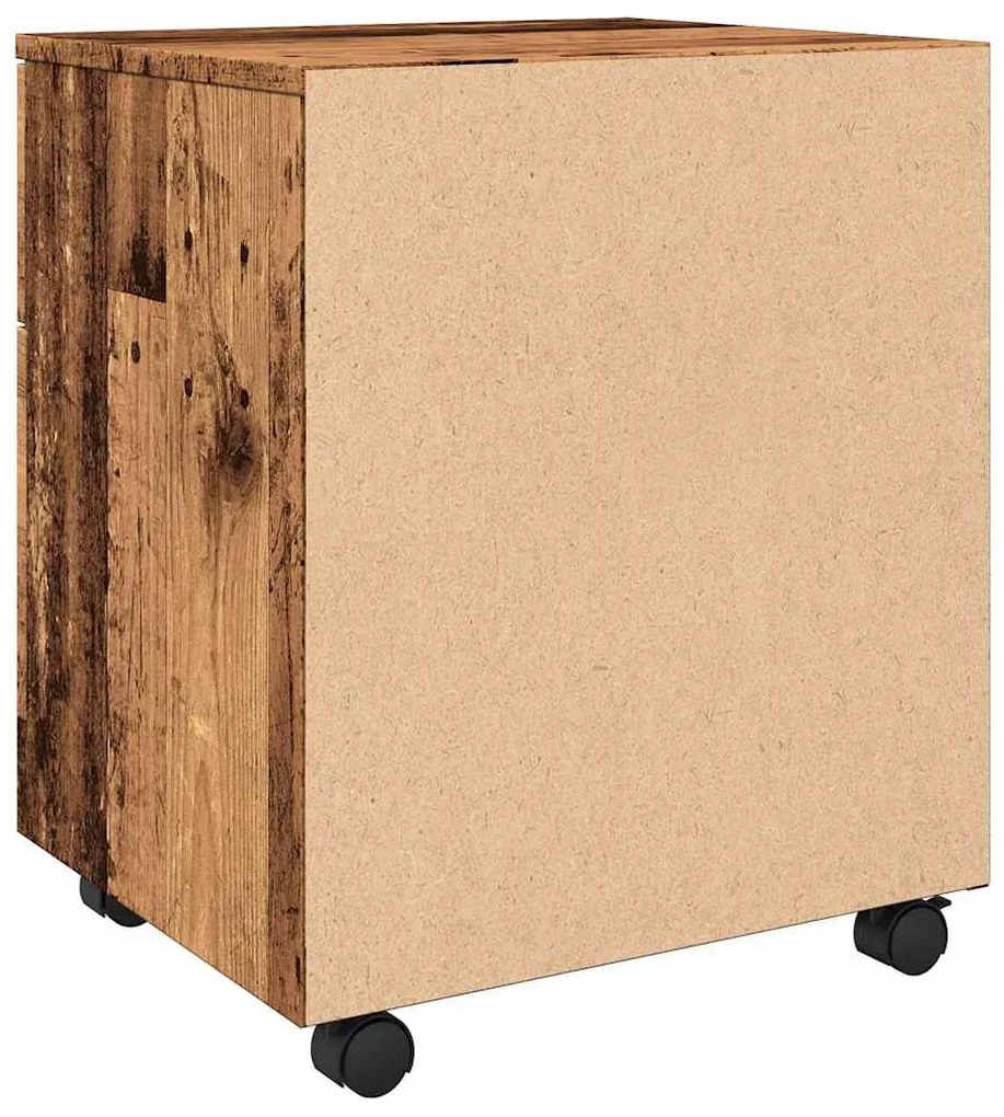 antik fa szerelt fa iratszekrény kerekekkel 45x38x45 cm