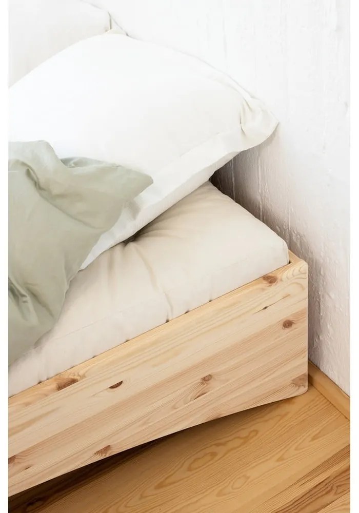Natúr színű borovi fenyő franciaágy ágytámla nélkül 140x200 cm Orbit – Karup Design