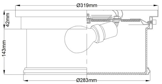 Feiss FE-PAYNE-F-BATH -Fürdőszobai mennyezeti lámpa PAYNE 2xE27/60W/230V IP44