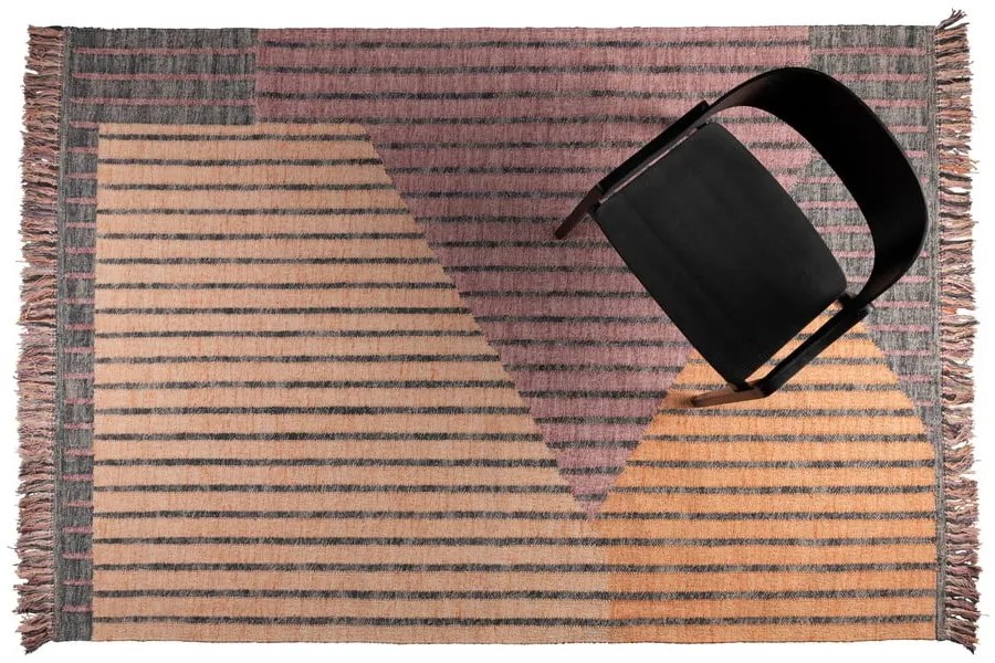 Rózsaszín-barackszínű pamut szőnyeg 160x230 cm Hampton – Dutchbone