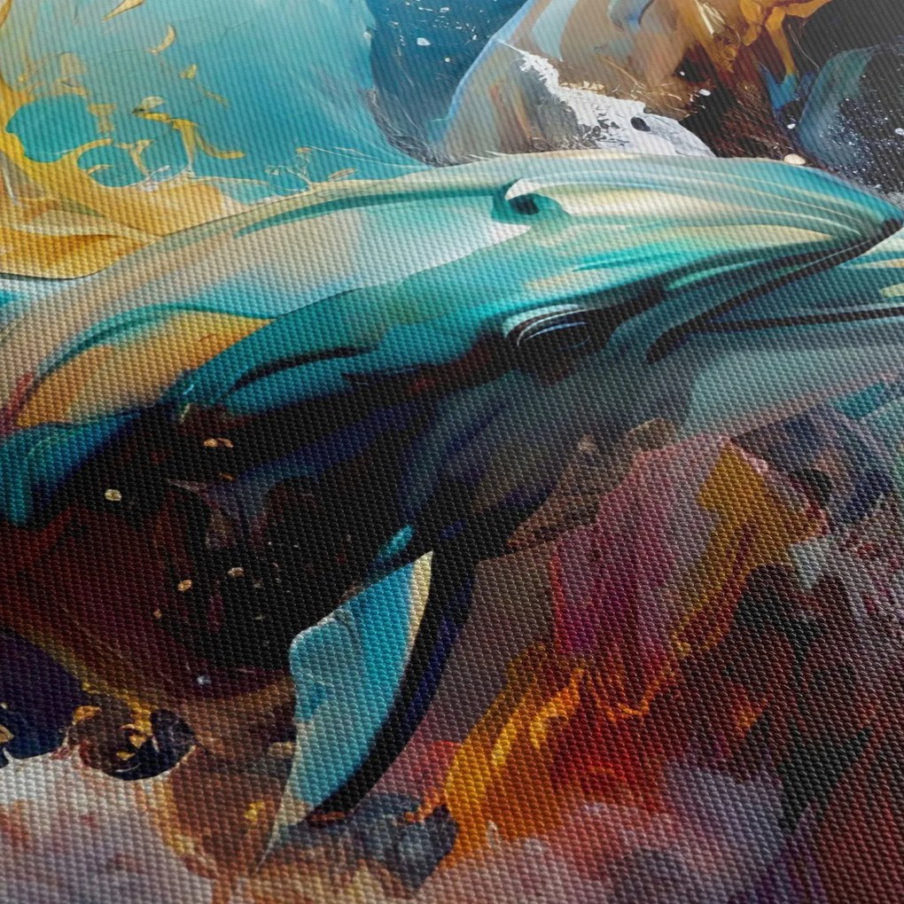 Kép - Delfin festmény (70x50 cm)