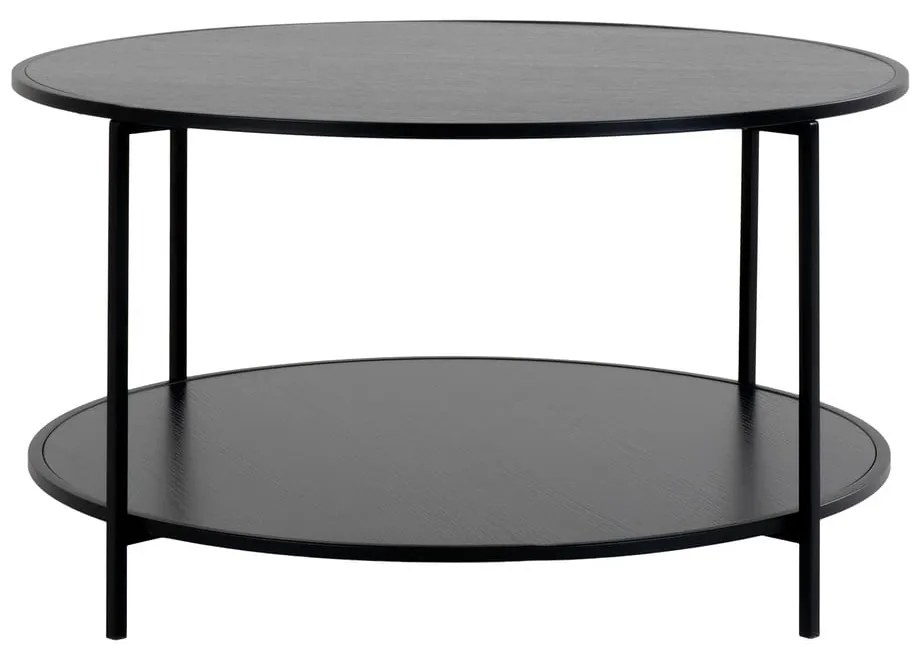 Fekete kerek dohányzóasztal fekete asztallappal ø 80 cm Vita – House Nordic