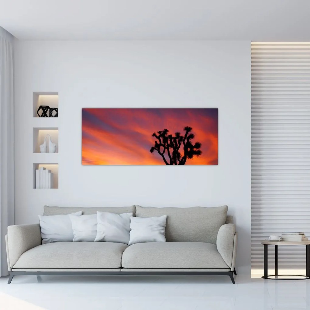 Naplemente egy fa sziluettje felett (120x50 cm)