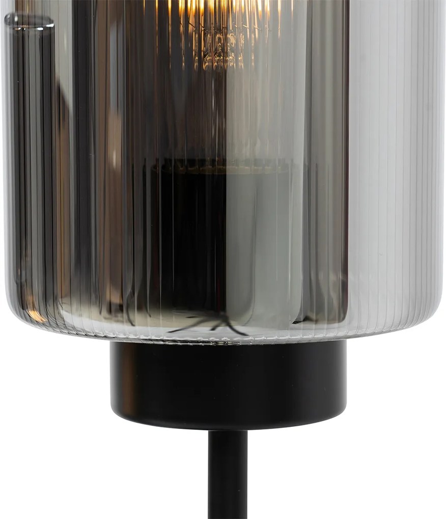 Okos asztali lámpa fekete füstüveggel, 2 db Wifi ST64-es izzóval - Laura