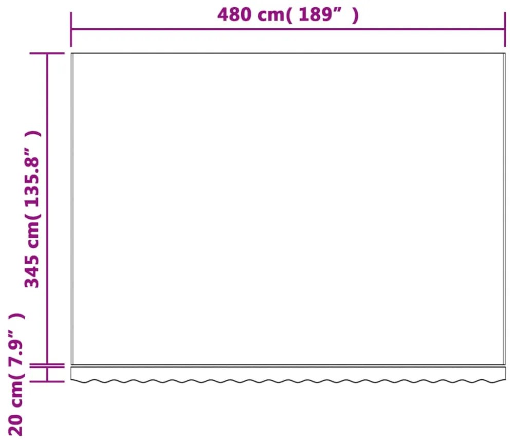 többszínű csíkos pótszövet napellenzőhöz 5 x 3,5 m