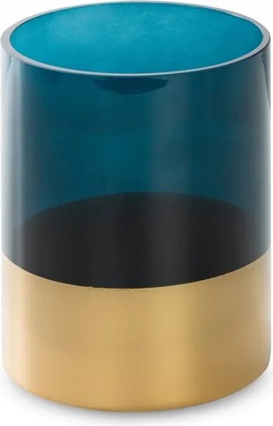 Dekorációs gyertyatartó LILI6 12x15 türkiz arany, henger alakú