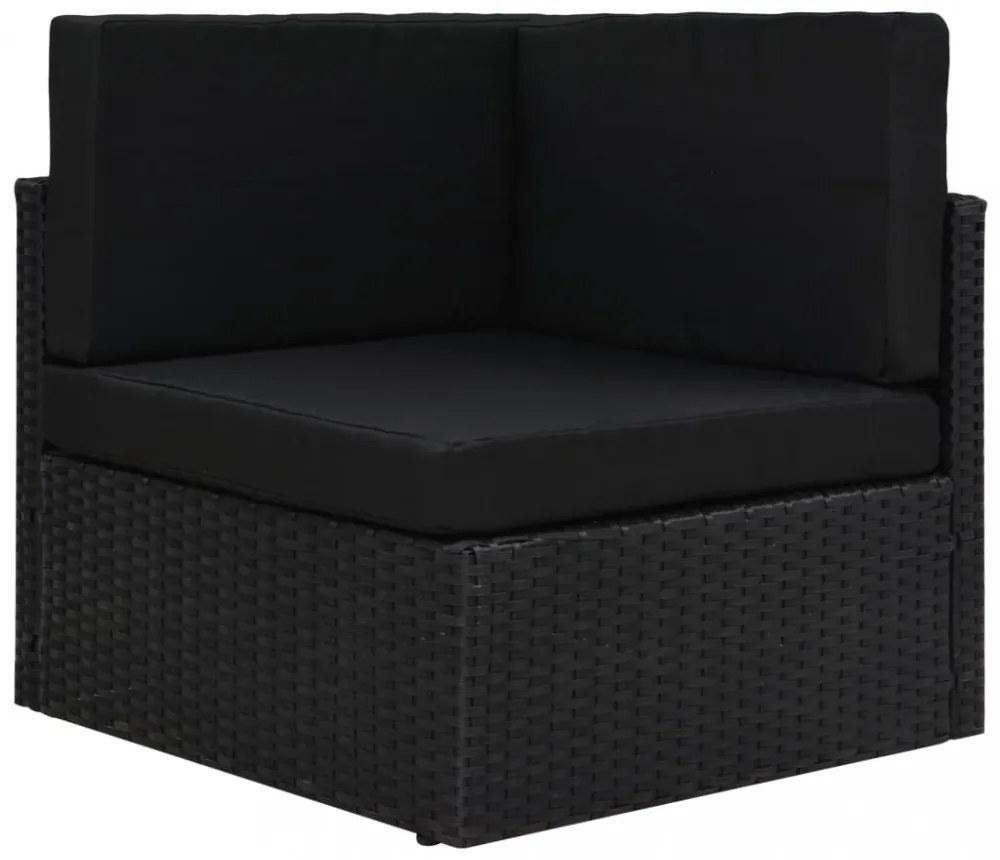 9 részes fekete polyrattan kerti ülőgarnitúra