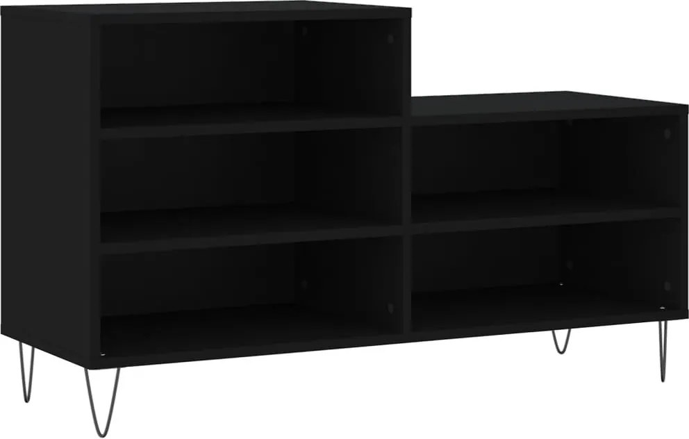 vidaXL fekete szerelt fa cipősszekrény 102x36x60 cm