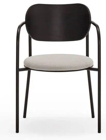 Fekete-szürke étkezőszék kőrisfa dekorral Eclipse - Teulat