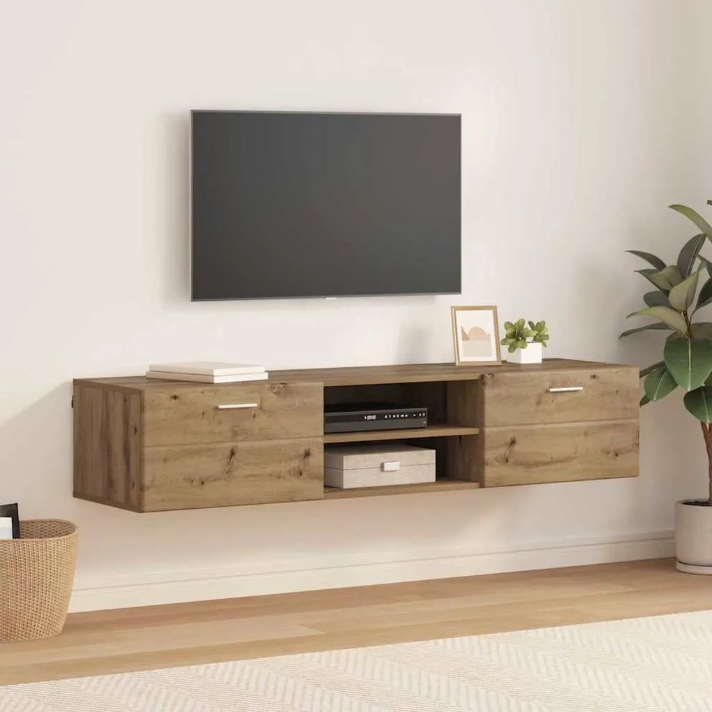 TV szekrény fiókkal kézműves tölgy 150 x 39 x 30 cm Faanyag