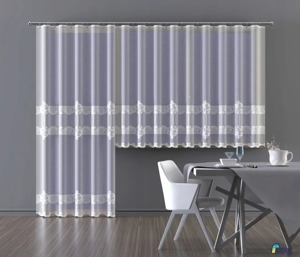 Mg Függöny 648/220 Fehér 200x160cm Kész Szalaggal M