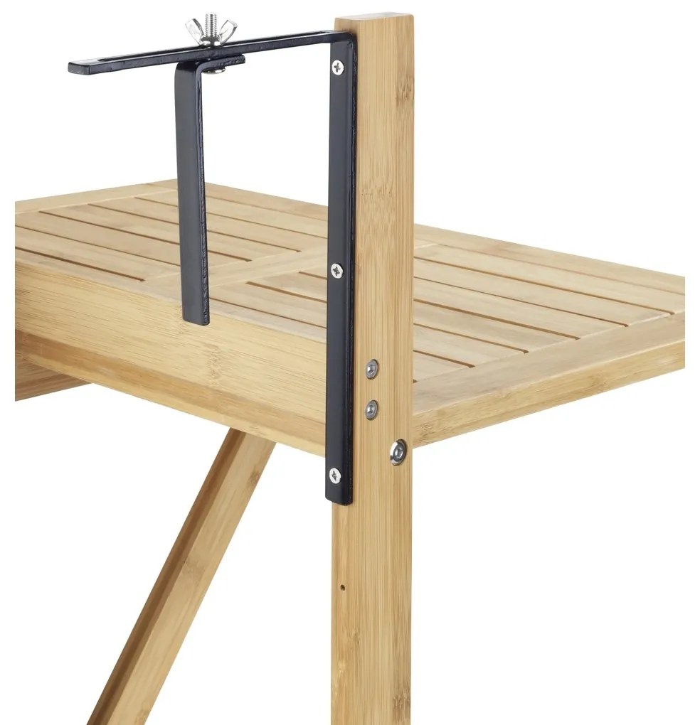 Wenko Waikiki bambuszból készült függőerkélyasztal, 64 × 44 × 65 cm