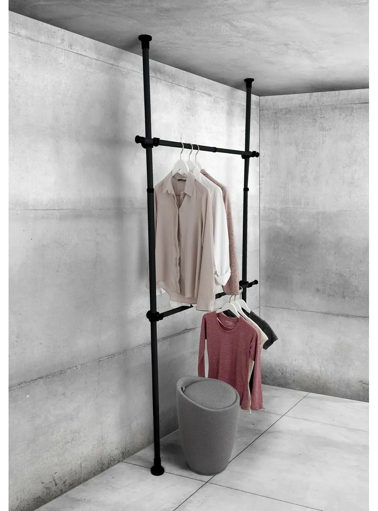 Wenko 2 db Herkules teleszkópos vízszintes rúdszett, fekete