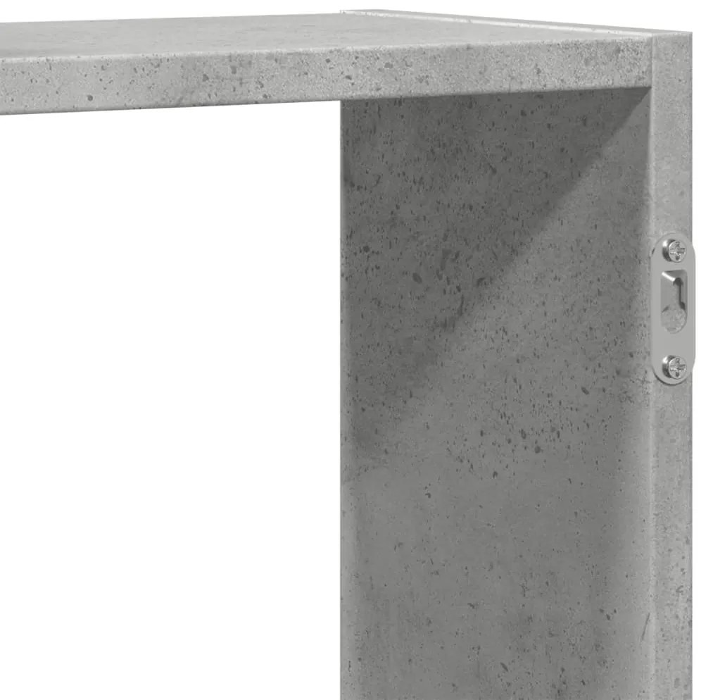 betonszürke szerelt fa fali polc 159 x 18 x 65 cm