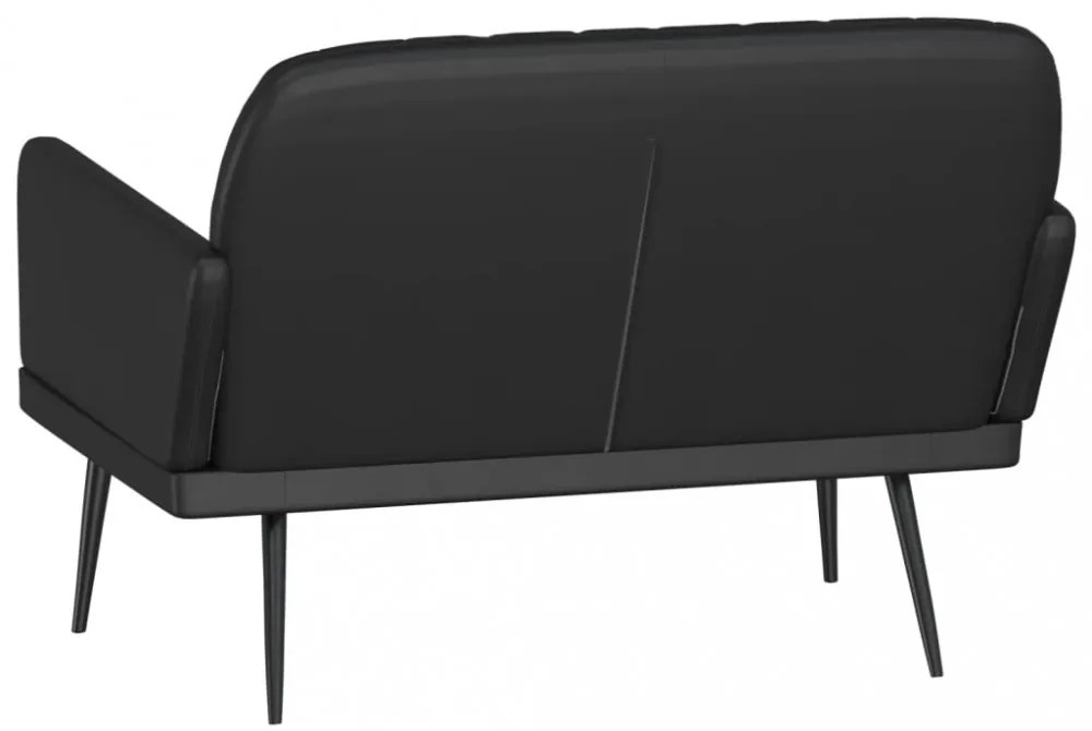 fekete műbőr pad 107 x 80 x 81 cm