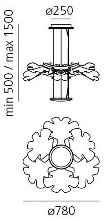 Artemide 1628010APP - LED Dimmelhető csillár zsinóron CHLOROPHILIA LED/44W/230V 3000K