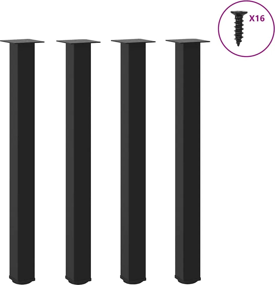 vidaXL 4 db fekete acél bárasztalláb 100-102 cm