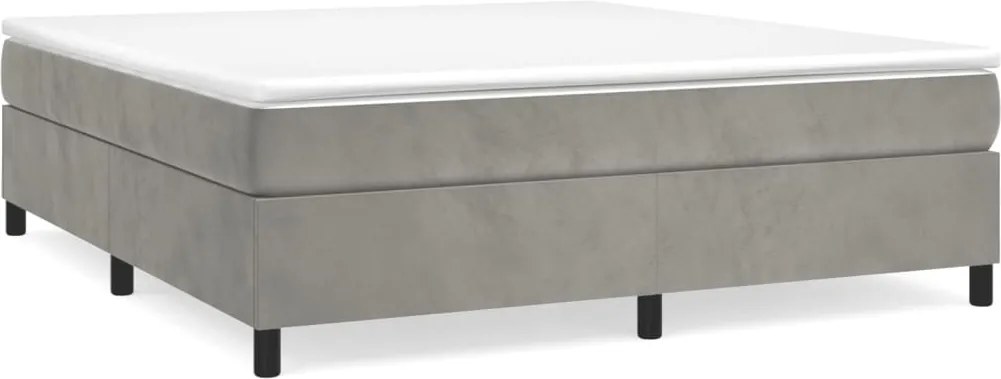 vidaXL világosszürke bársony rugós ágy matraccal 160x200 cm