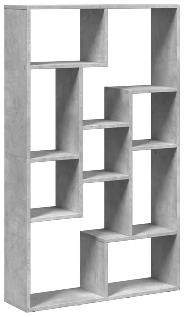 betonszürke szerelt fa könyvespolc 72 x 20 x 120 cm