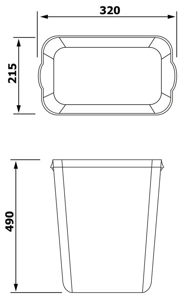 Sapho, Függő szemetes 23l, ABS fekete matt, A74201NE