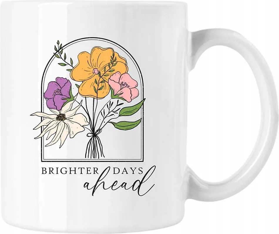 Bögre Virágok Vonalak Divat Művészet 6 Fehér 330ml