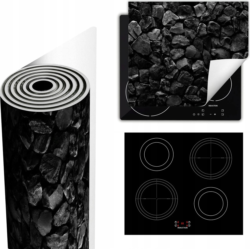 Tűzhelyvédő Szőnyeg Több Helyet Biztosít 60x52 fekete kő