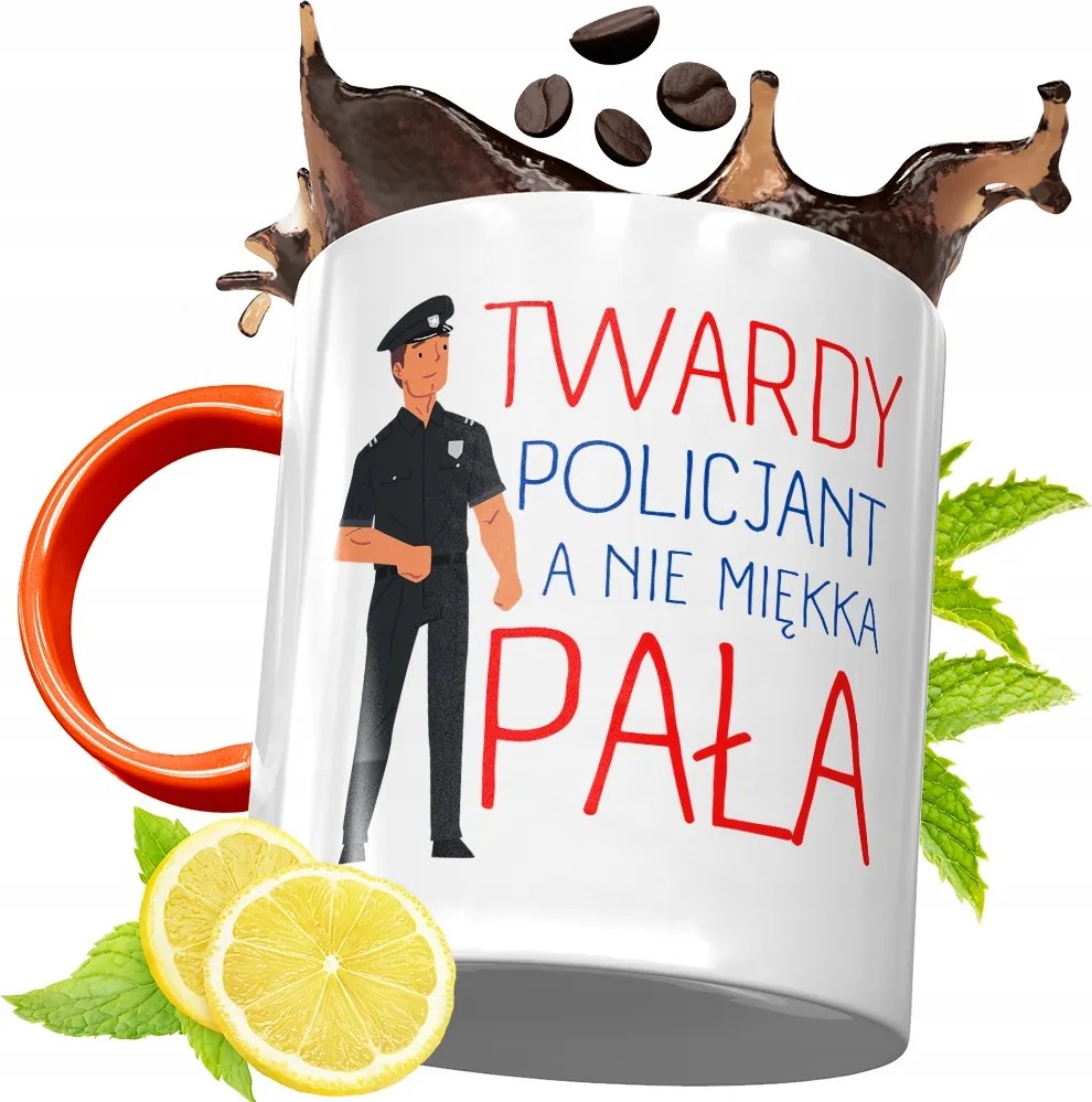 Narancssárga Bögre Rendőrnek Tökéletes Ajándék fényképes nyomtatással