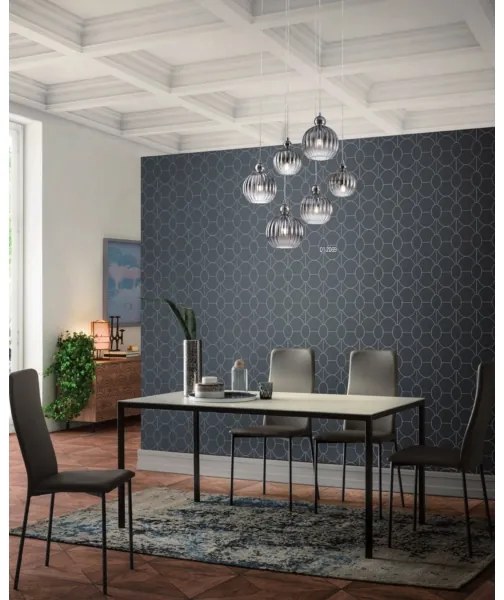 Redo 01-2069 - Csillár zsinóron PLUMEN 6xE14/42W/230V szürke