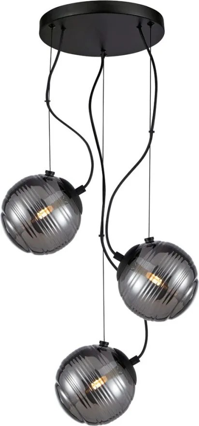 ITALUX PND-92389-3A-BK PERONA Modern Függesztett Lámpa Matt Fekete, Grafit G9 IP20