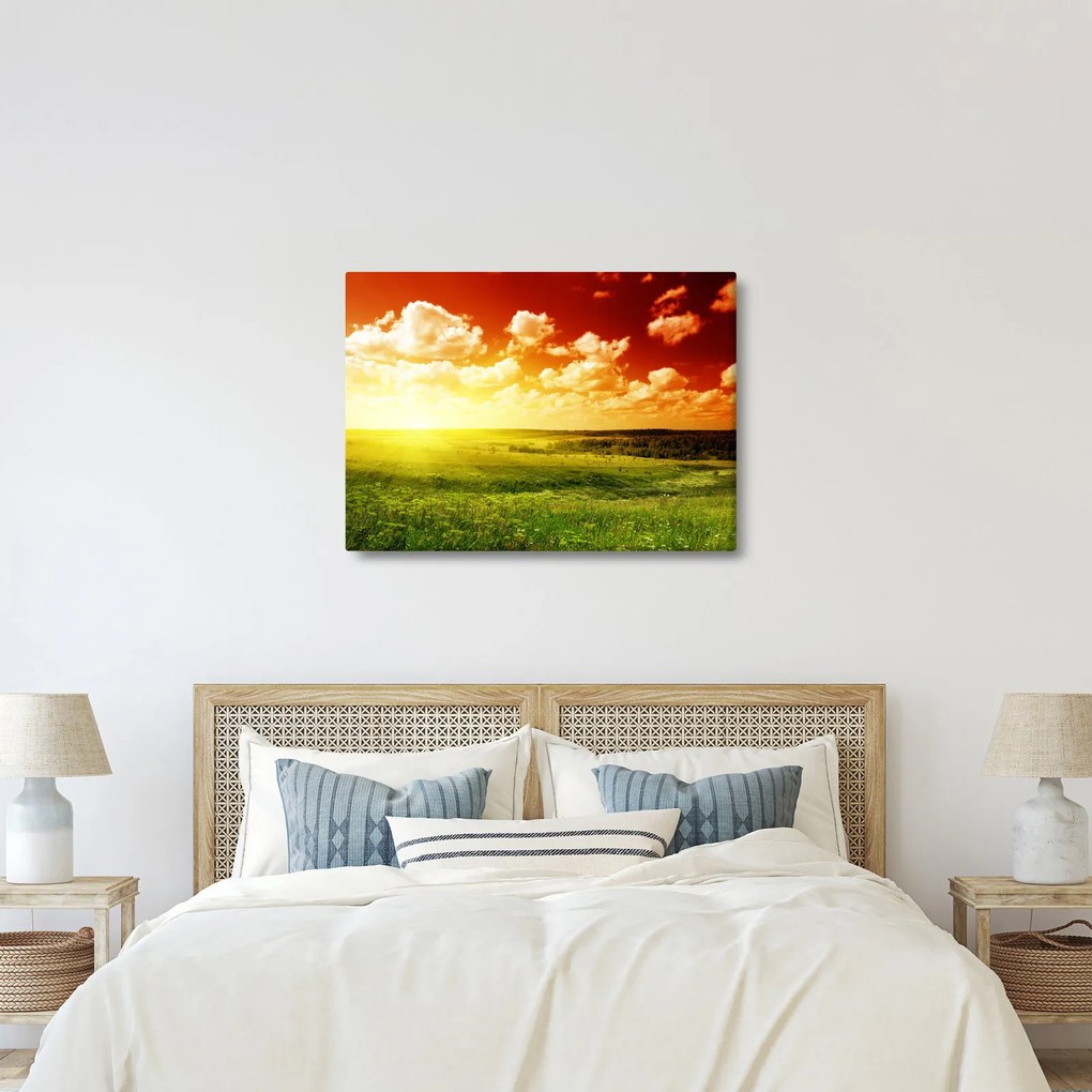 Rét képe ragyogó napfénnyel (70x50 cm)