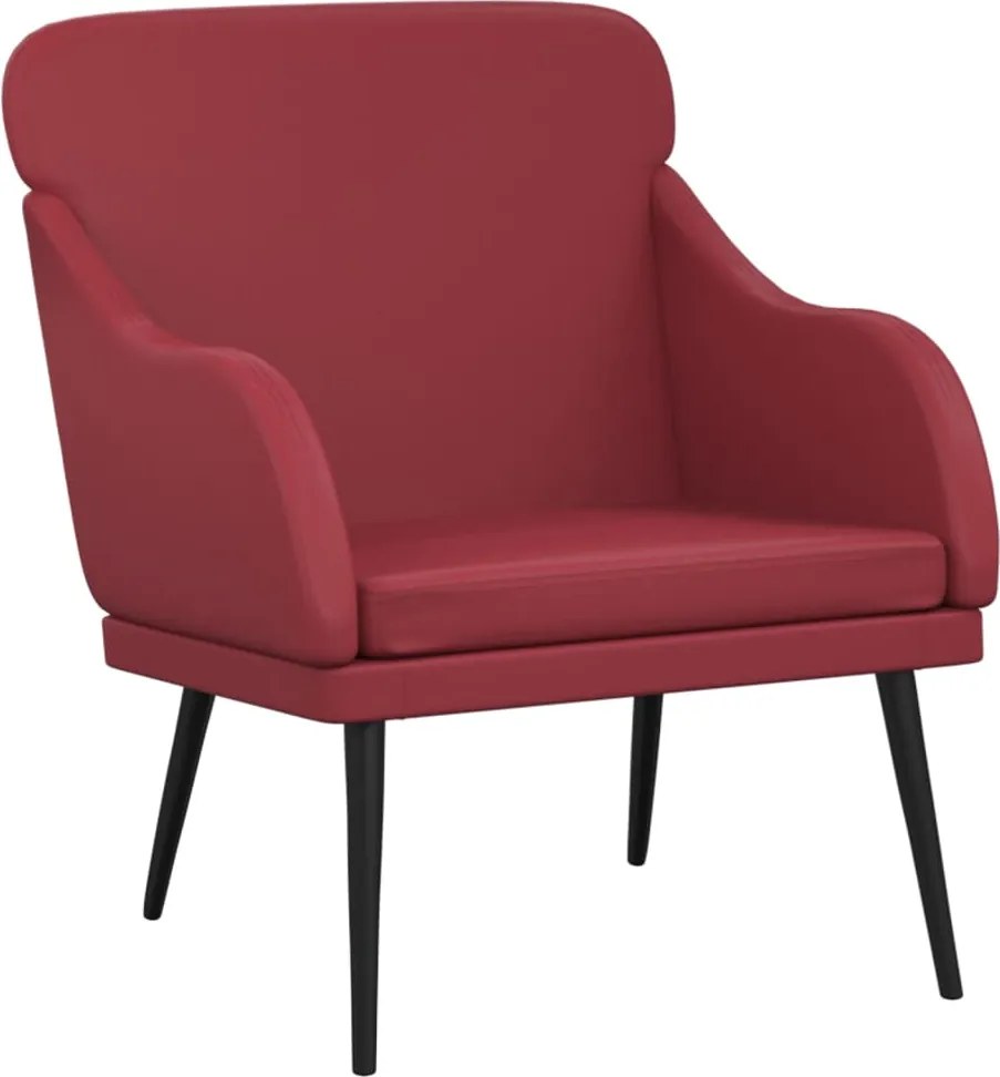 vidaXL bordó műbőr fotel 63 x 76 x 80 cm