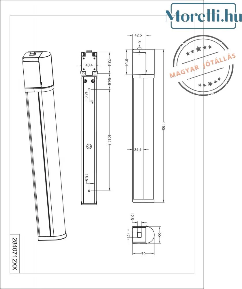 TRIO 284071232 PIERA Modern Kültéri Fali Lámpa LED IP54