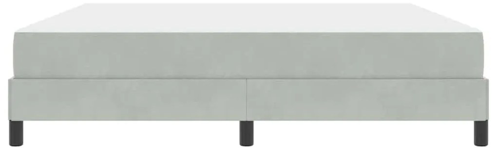 Boxspring ágy matraccal Világosszürke 180 x 200 cm Bársony
