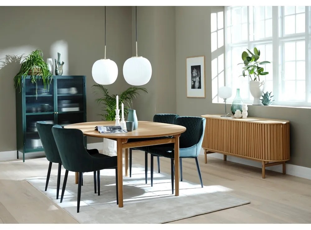 Bővíthető étkezőasztal tölgyfa dekorral 100x190 cm Carno – Unique Furniture