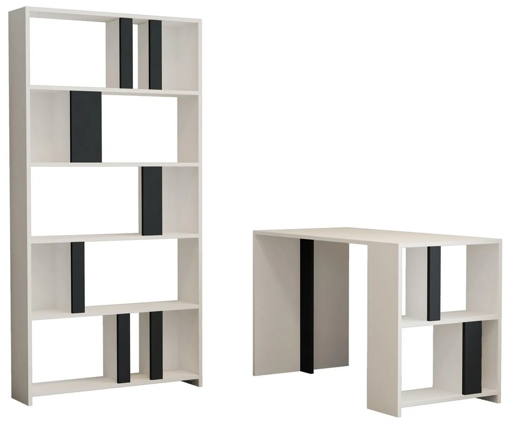 PC asztal polccal Limba (fehér + antracit). 1088388